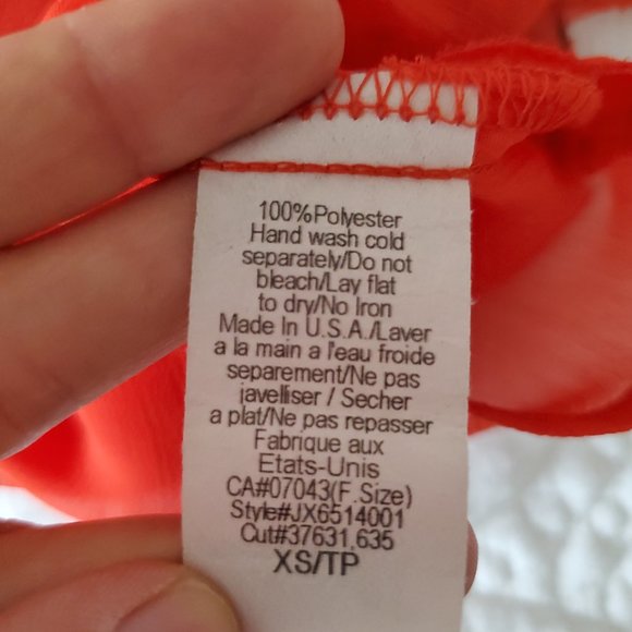 Beaded Sheer Orange Tank Top - Picture 7 of 7